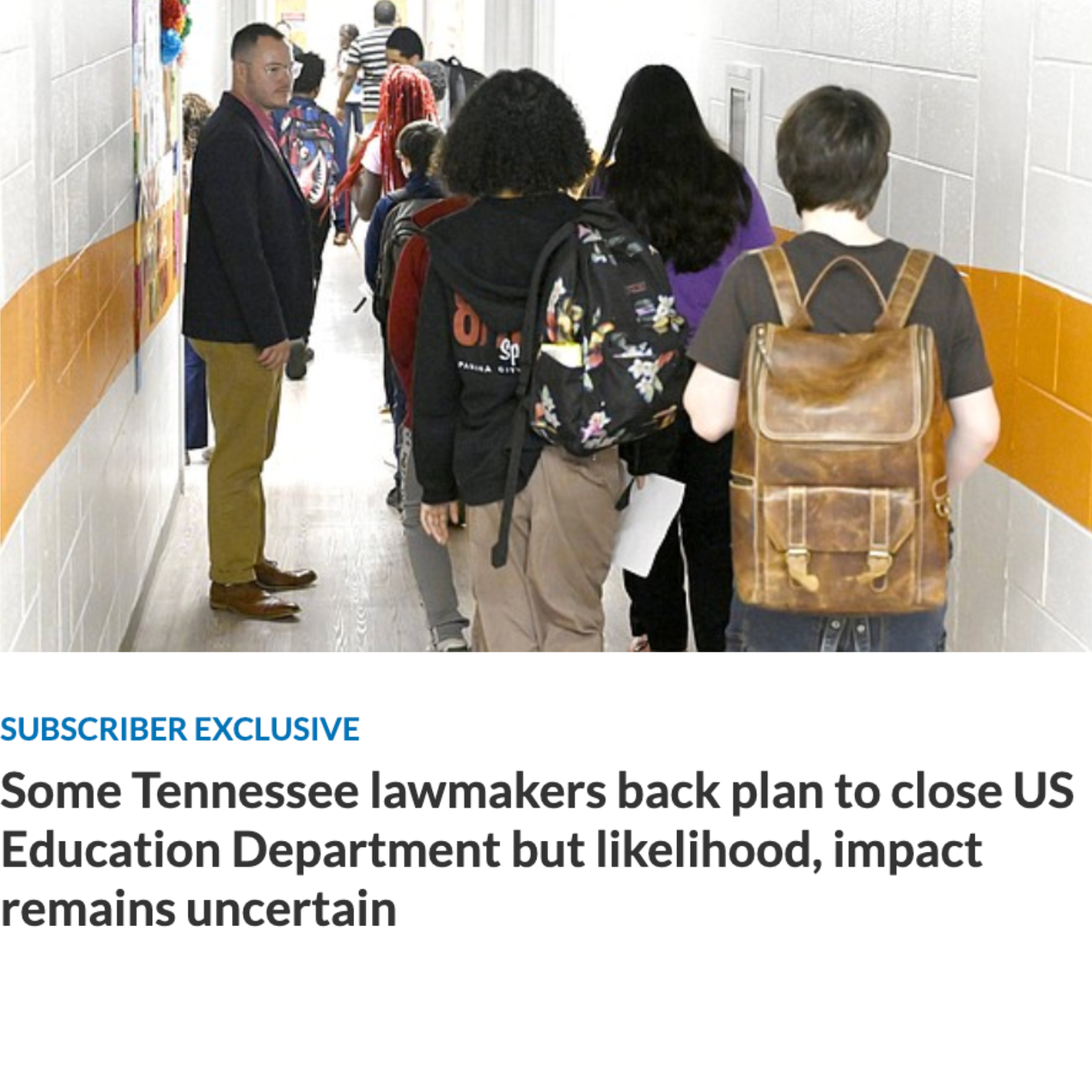 Students in a hallway