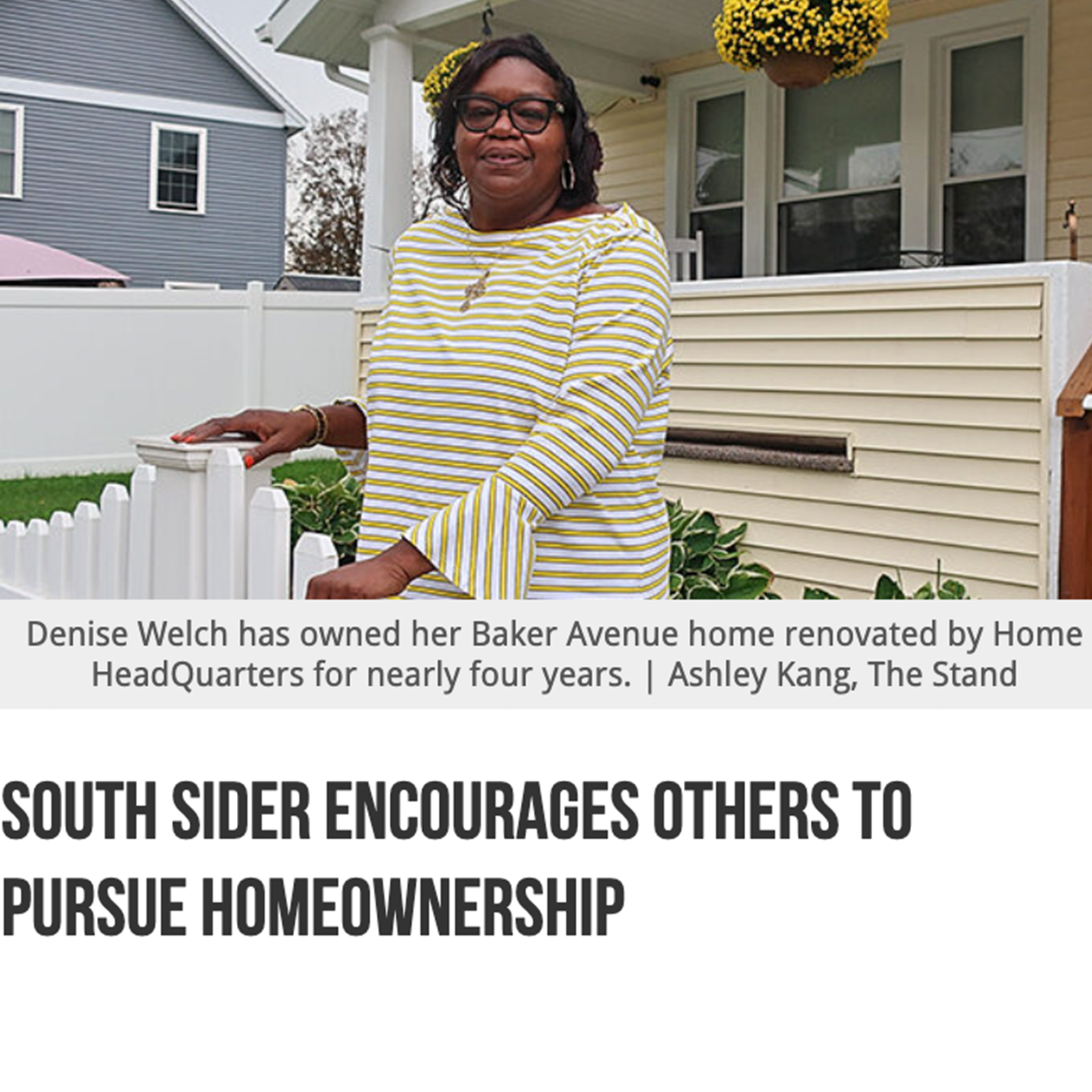 Denise Welch at her home in Syracuse, New York