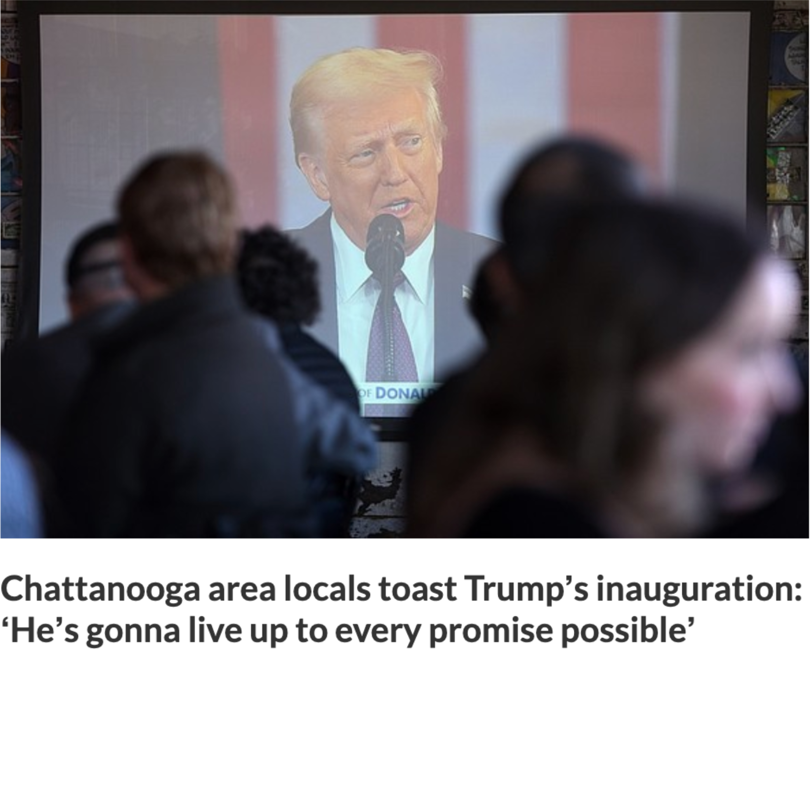 People watching the inauguration in Chattanooga