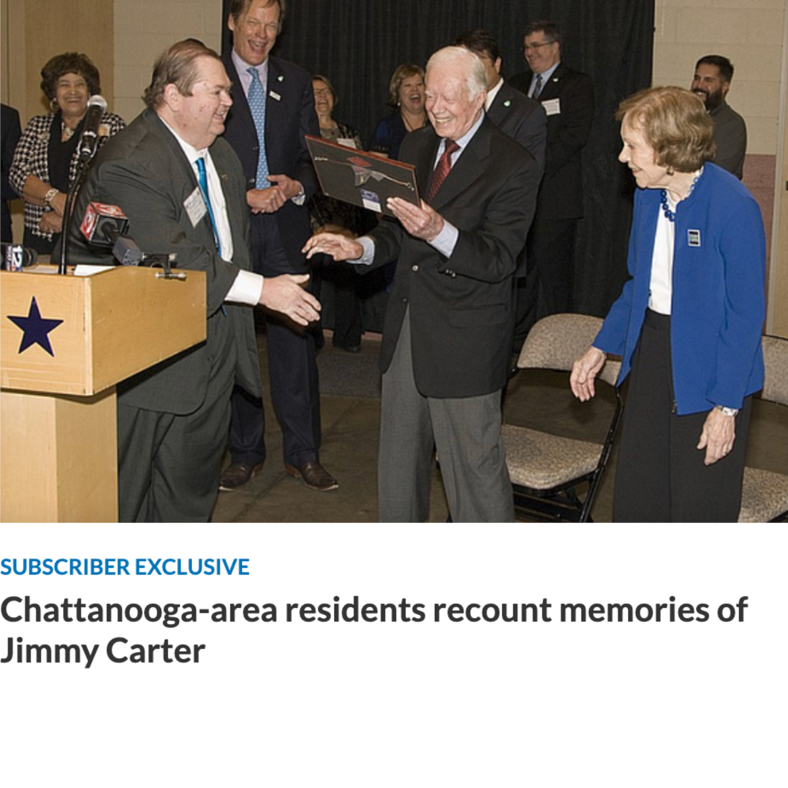 Former President Jimmy Carter visiting Chattanooga