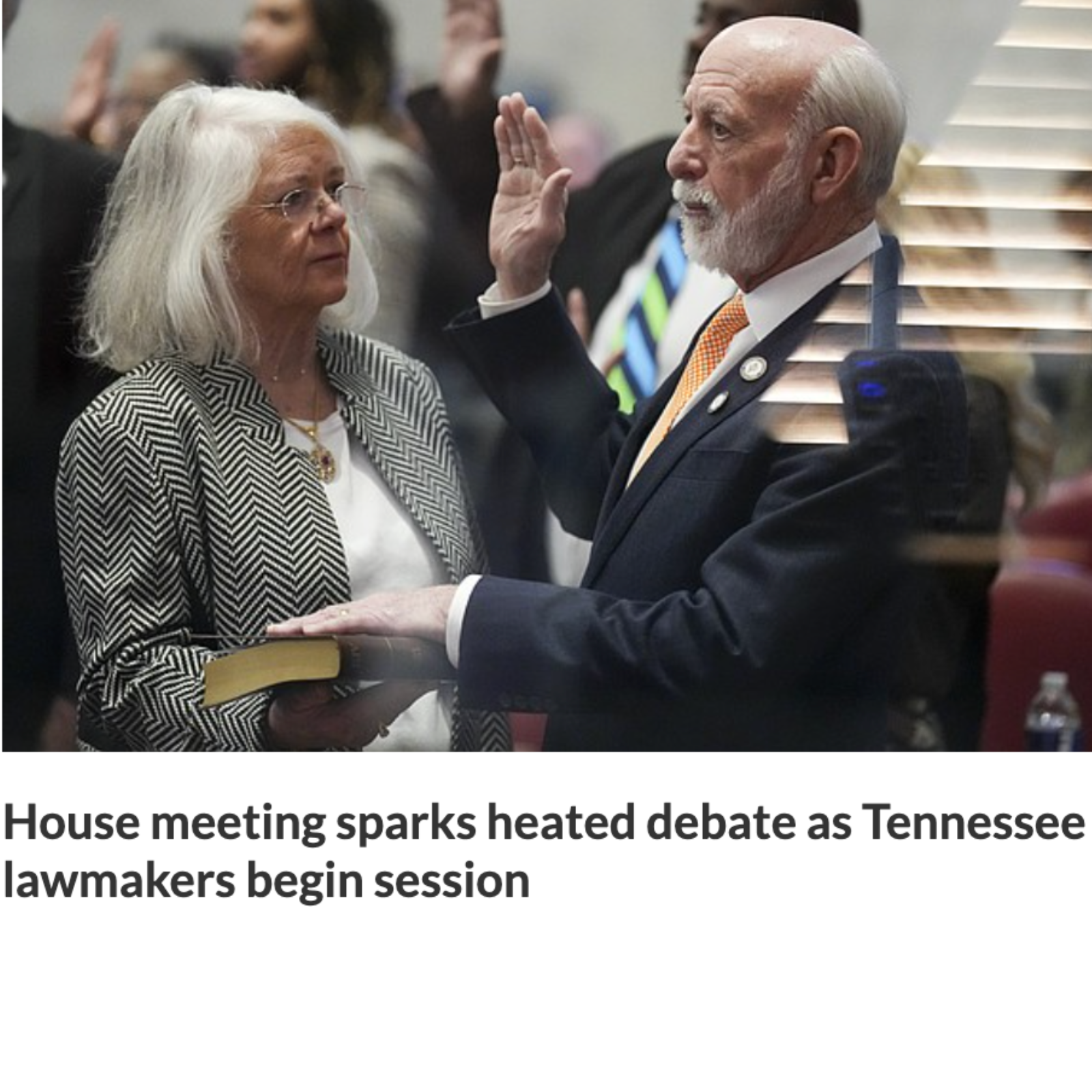 A Tennessee lawmaker takes the oath of office