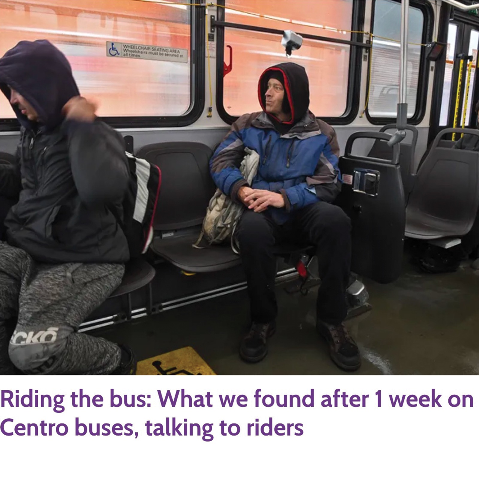 City residents riding Centro bus